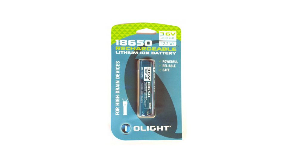 Olight 18650 Rechargeable Lithium-Ion Battery - 3400mAh, Blue OLIGHT-18650-3400MAH-CARD