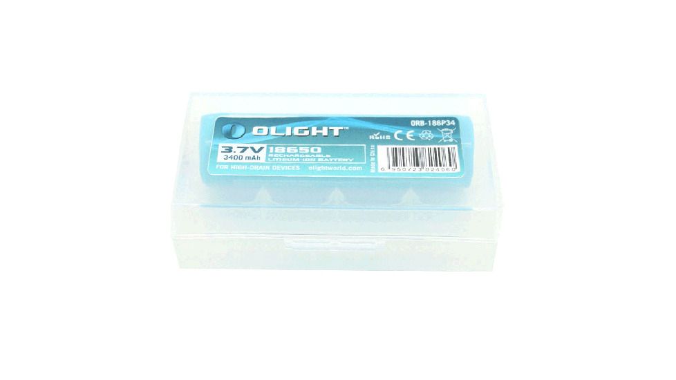 3.7V Protected Lithium Button Top Battery,3400mAh,Blue,Plastic Box