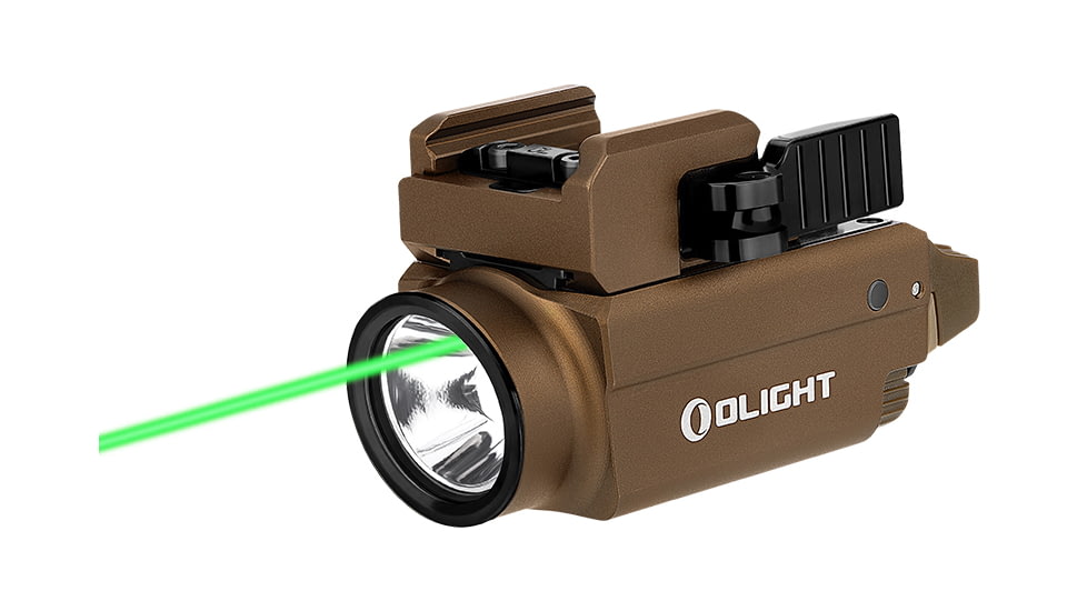 Olight Baldr S Rail Mounted Light 800 Lumens Desert Tan w/ Green Laser, FL-OL-BALDRS-TN