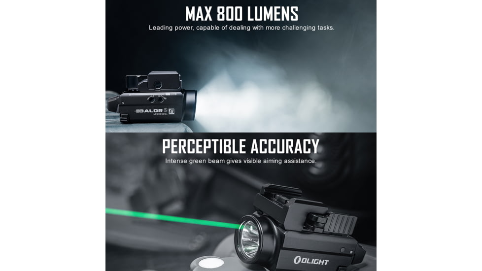 Olight Baldr S Rail Mounted Light 800 Lumens Desert Tan w/ Green Laser, FL-OL-BALDRS-TN