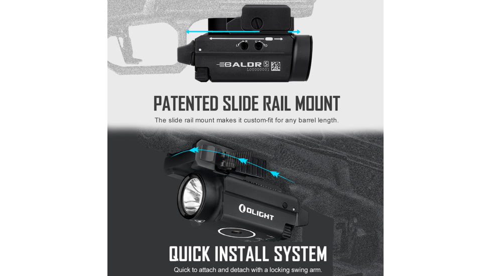 Olight Baldr S Rail Mounted Light 800 Lumens Desert Tan w/ Green Laser, FL-OL-BALDRS-TN