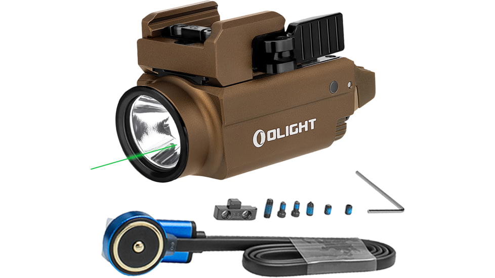 Olight Baldr S Rail Mounted Light 800 Lumens Desert Tan w/ Green Laser, FL-OL-BALDRS-TN