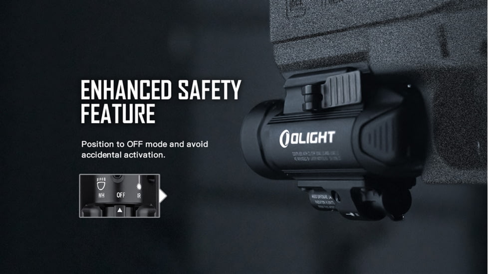 Olight Baldr w/ IR Laser Sight LED Flashlight, Neutral White, 1350 Lumens, Black, FL-OL-BALDRIR