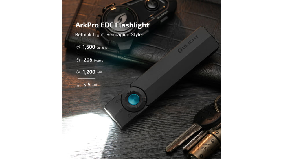 Olight ArkPro Class R3 USB-C/MCC Rechargeable Battery 1500 Lumens LED EDC Flashlight