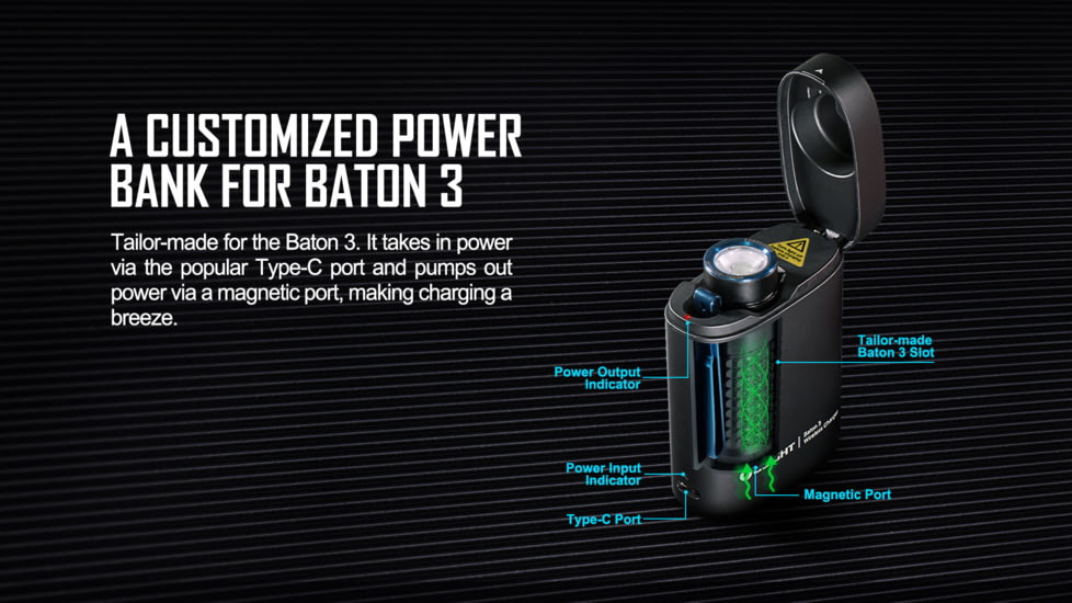 Olight Baton 3 Premium Edition 1200 Lumens LED EDC Flashlight with Wireless Charging Case