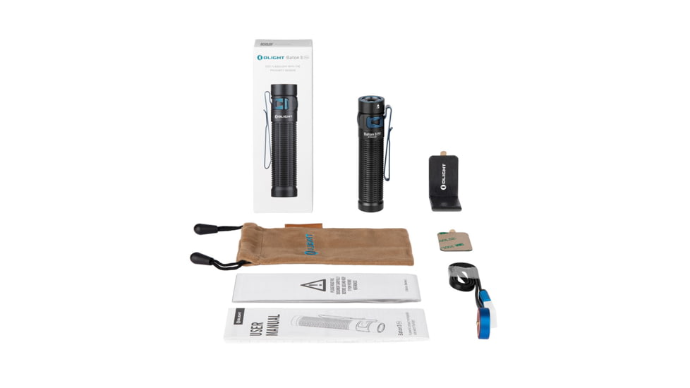 Olight Olight Baton 3 Pro 1500 Lumen Neutral White Rechargeable EDC Flashlight, Black, FL-OL-BATON3PRO-NWBK