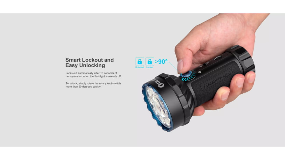 Olight Olight Marauder Mini 7000 Lumen Super Bright Rechargeable Flashlight, Black, FL-OL-MARAUDERMINI-BK