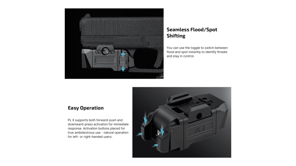 Olight Pl X Dual Beam Compact Rail Light Black