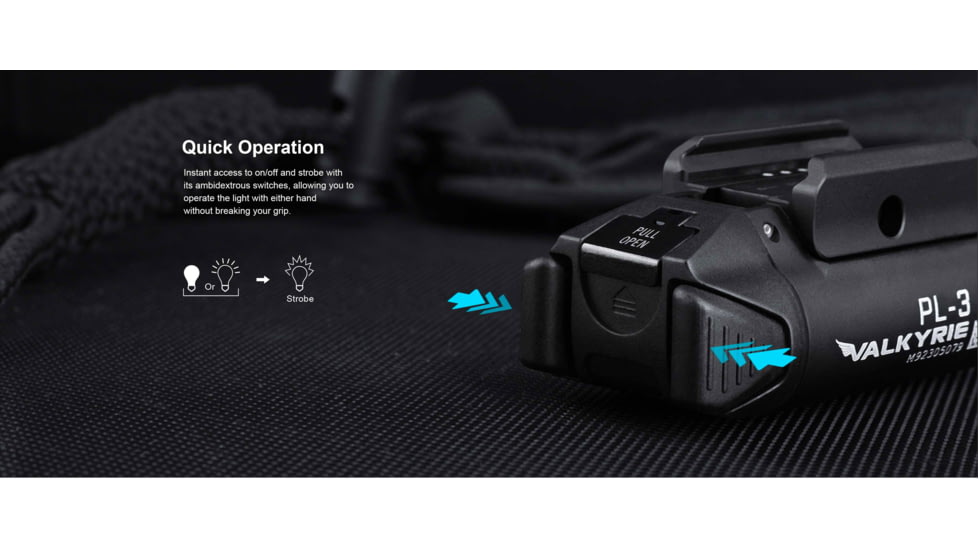 EDEMO Olight Olight PL3 Valkyrie 1300 Lumen Tactical Light - Black, Black, FL-OL-PL3-BK, EDEMO2