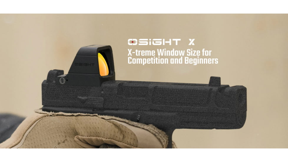 Osight X 1x21-24mm Reflex Red Dot Sight, 3 MOA Dot, Black, Osight X