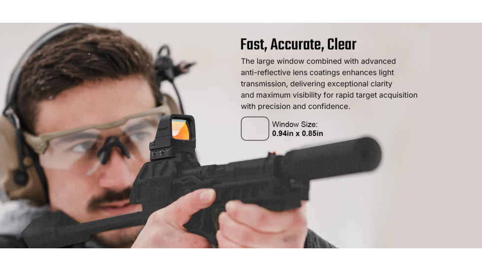 Osight X 1x21-24mm Reflex Red Dot Sight, 3 MOA Dot, Black, Osight X