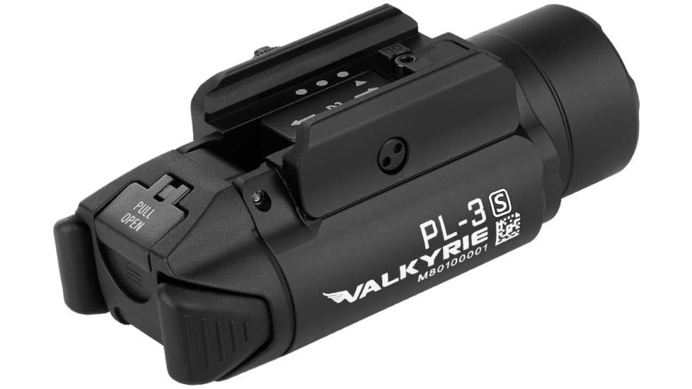 Olight PL-3S Valkyrie, 200/450/1,000 Lumens LED, Weapon Light, Black Anodized, PL3SBK