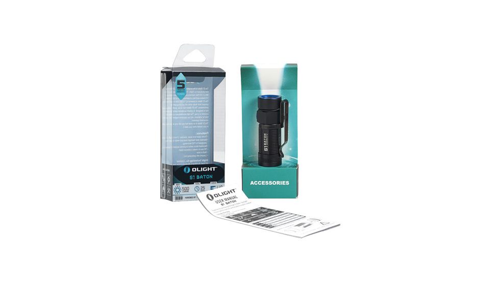 Olight S1 Cree XM-L2 CW LED Baton Flashlight, 500 Lumens,Black S1-XML2