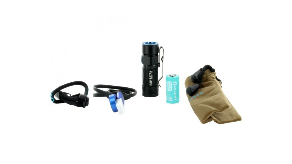 Olight S1R Turbo Baton Rechargeable LED Flashlight w/16340 Battery, 900 Lumens, Black OLIGHT-S1R-TURBO