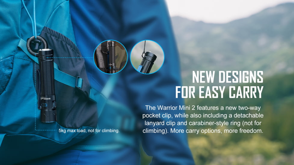 Olight Warrior Mini 2 Rechargeable EDC LED Flashlight, 1750 Lumens, Tan, FL-OL-WARMINI2-TN