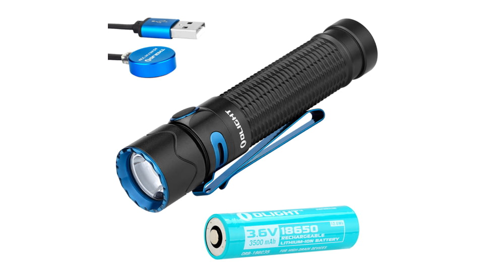 Olight Warrior Mini 2 Rechargeable EDC LED Flashlight, 1750 Lumens, Black, FL-OL-WARMINI2-BK