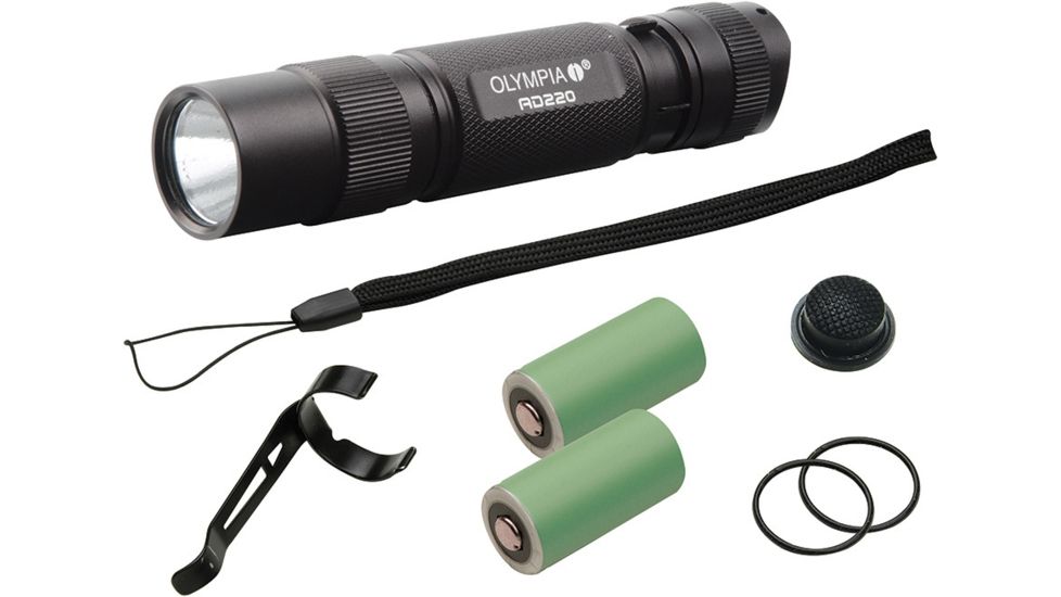 Olympia AD220 High-Performance Flashlight, Black AD220