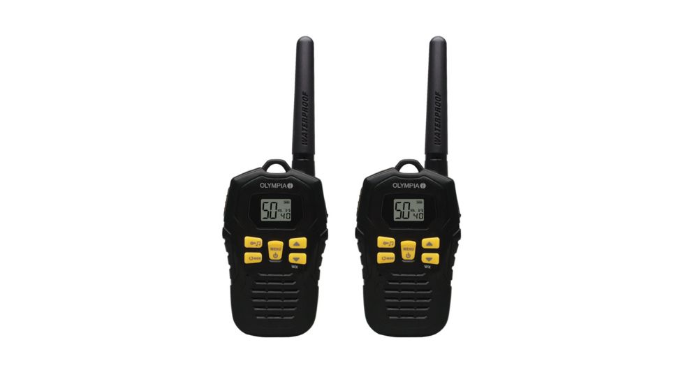 Olympia R100 Waterproof Two-Way Radio,37 Mile Range,Black w/ Yellow Trim OLYPR100