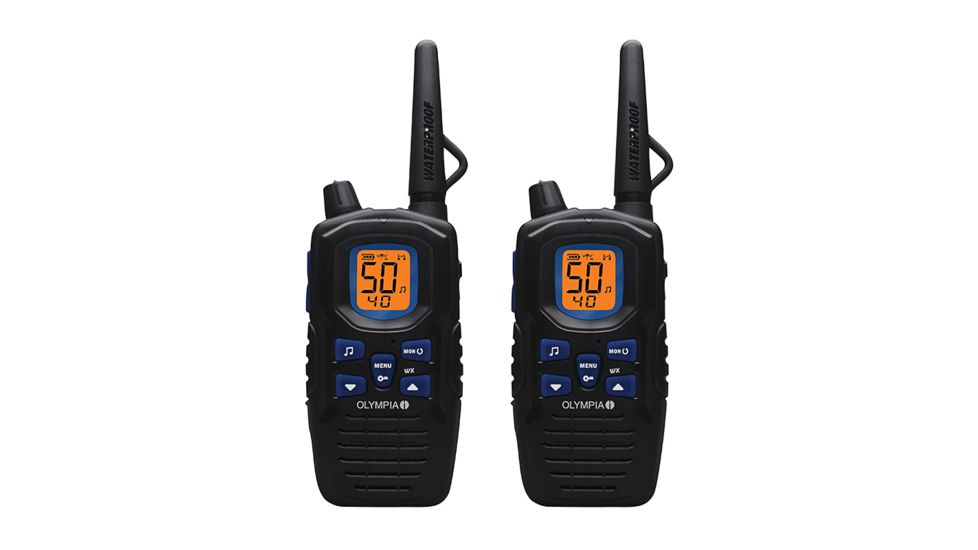 Olympia R300 Waterproof Two-Way Radio,40 Mile Range,Black w/ Blue Trim OLYPR300