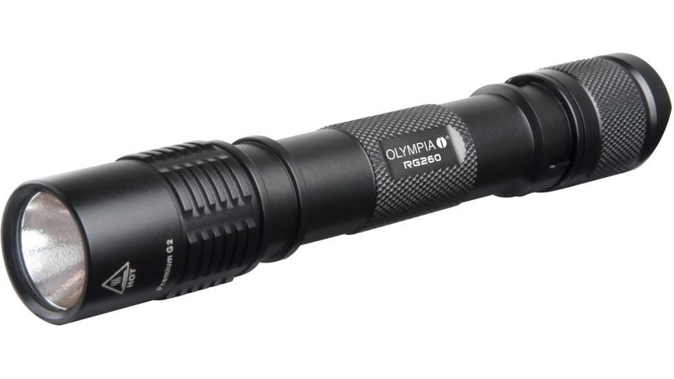 Olympia RG260 High-Performance Rugged Flashlight, Black RG260