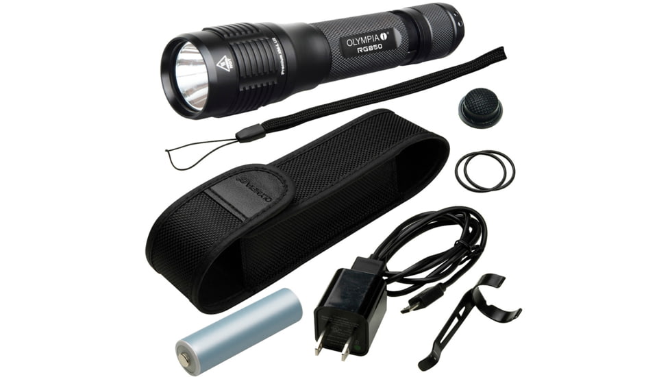 Olympia RG850 High-Performance Rugged Flashlight, Black RG850
