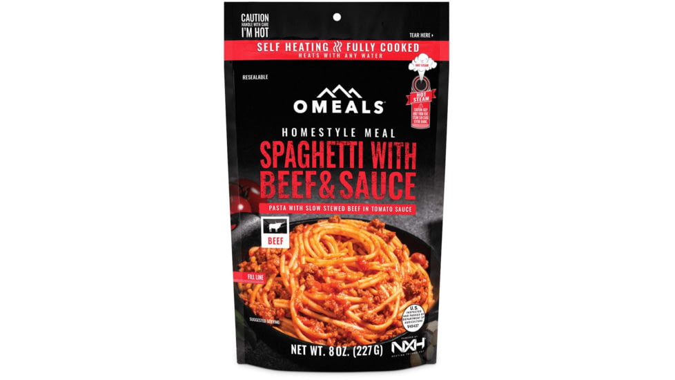 OMEALS Spaghetti w/Meat Sauce, 7.5 inches x 1 inch x 11.25 inches, OMEM6