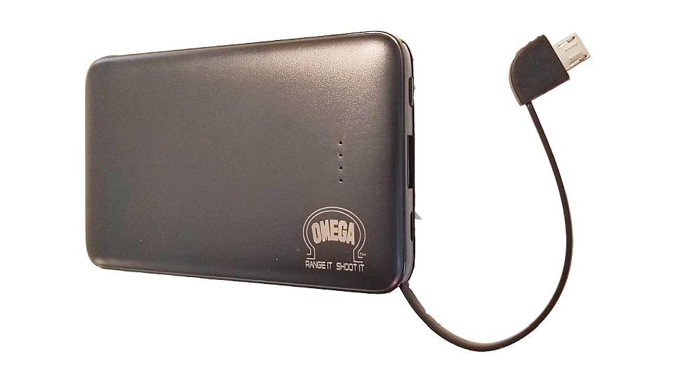 OMEGA 5000 maH Rechargeable Lithium-Ion Power Bank, 12 hrs, Black, 35371