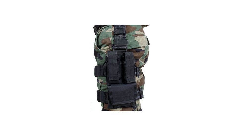 BlackHawk OMEGA DBL PISTOL/SGL CUFF POUCH BLACK 56PMCPBK