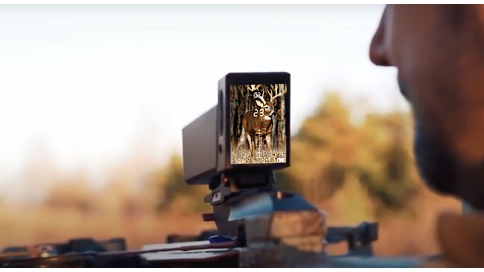 Omega II Mil-Dot Reticle Sight, 2X-6X Zoom, 1-1/2in X 2in LCD, 1080p HD, Black, 35367