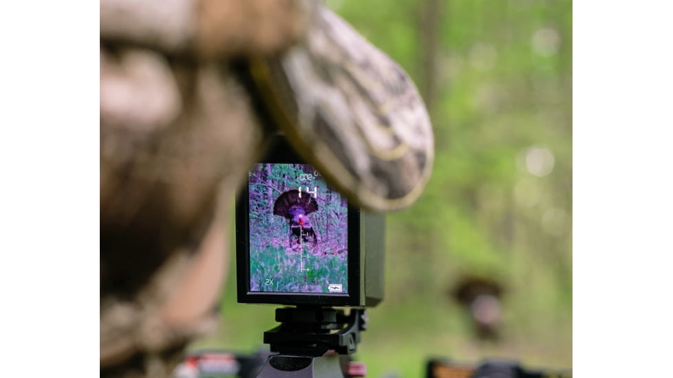 Omega II Mil-Dot Reticle Sight, 2X-6X Zoom, 1-1/2in X 2in LCD, 1080p HD, Black, 35367