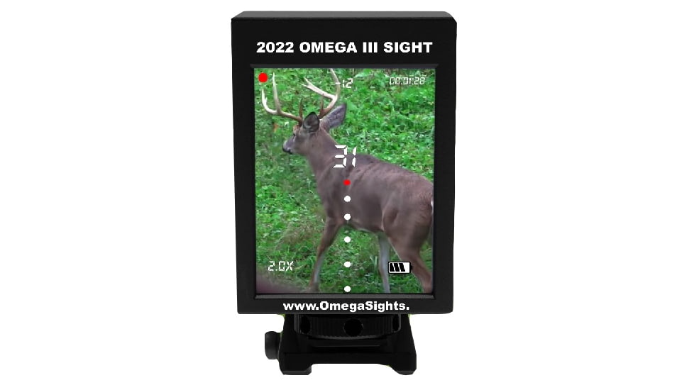 OMEGA III Sight Rangefinder Video Camera, 5 Dot Adjustable Reticles, 2-6x, Power Bank Included, Black, 35374