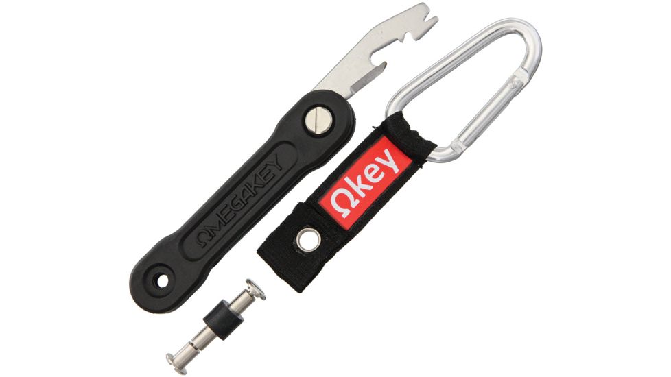 OMEGAKEY Key Organizer Lifesaver Black Fixed Blade Knife, Black, Composition Handle OMG02B