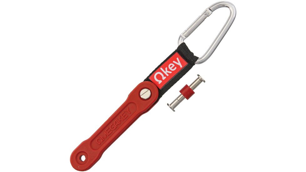 OMEGAKEY Key Organizer Red Fixed Blade Knife, Red, Composition Handle OMG01R