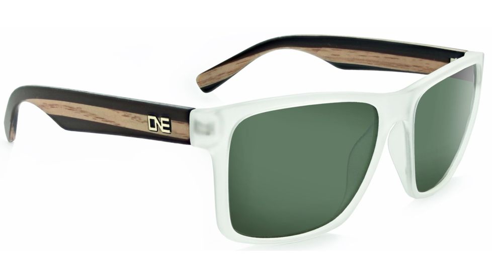 One Bankroll Sunglasses, Matte Crystal w/ Wood, 21984