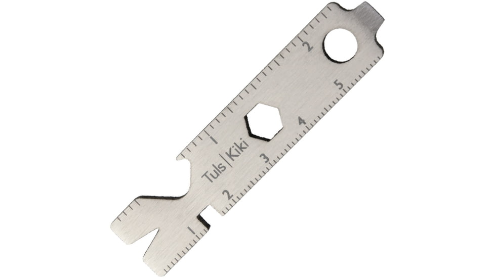 Onehundred Kiki Tool with Tiium Construction, Titanium, 1.4 Oz, Measures 2.5in X 0.5in X 0.12in, Large And Small Pry Bar, Hex Driver, Spoke Wrench, Metric And Standard Rulers, 100.07.02.03 KIKI TI