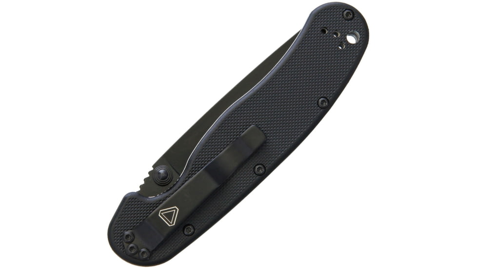 Ontario Knife 8830 RAT II Linerlock D2 Folding Knife, 3in Black D2 Tool Steel Drop Point, Black G10 Handle, Black, 8830 BLACK