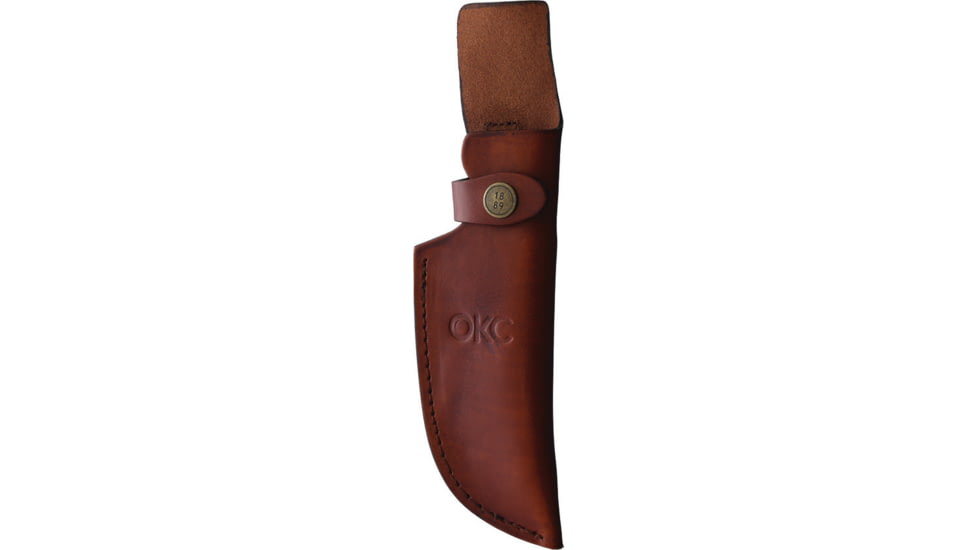 Ontario Knife ADK Keene Valley Hunter Knife, 9.5in Overall, 3.75in Satin 420HC Blade, Multi Canvas Micarta Handle, Leather Sheath, ON8188
