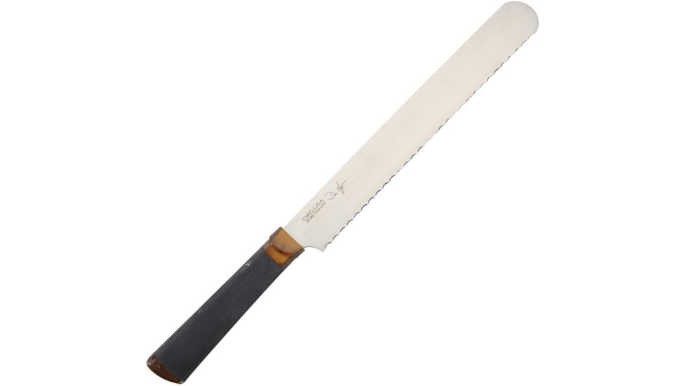 Ontario Knife Agilite Bread Knife 2nd Fixed Blade Knife, 10in, Stainless Steel, Satin, Black, Transparent Handle ON2530SEC
