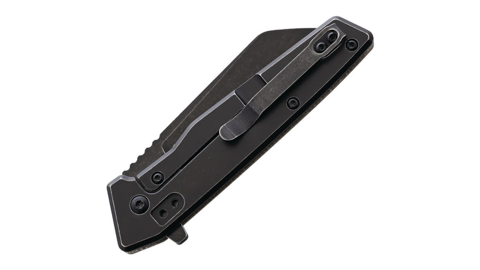 Ontario Knife Besra Folding Knife, 4.25in Closed, 3.25in Black Stonewash AUS-8 Stainless Blade, Brown Linen Micarta Handle, 9000