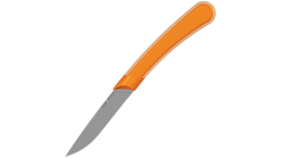 Ontario Knife Chromatics Steak/Parer Seconds Knife, 7.5in Overall, 3.25in Satin Finish Stainless Blade, Orange Rubberized Plastic Handle, 3550X