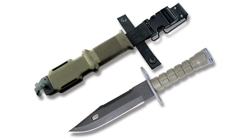 Ontario Knife GI M9 Bayonet w/Scabbard, 12.125 in, Green, OKC6220