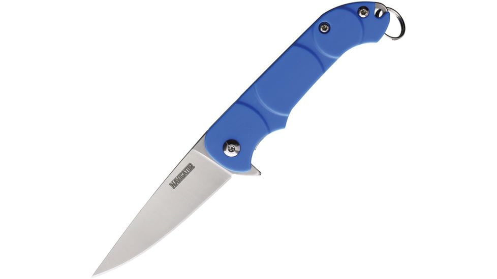 Ontario Knife OKC Navigator Folding Knife, 3in Closed, 2.13in Satin Stainless Blade, Blue Synthetic Handle, 8900BLUE