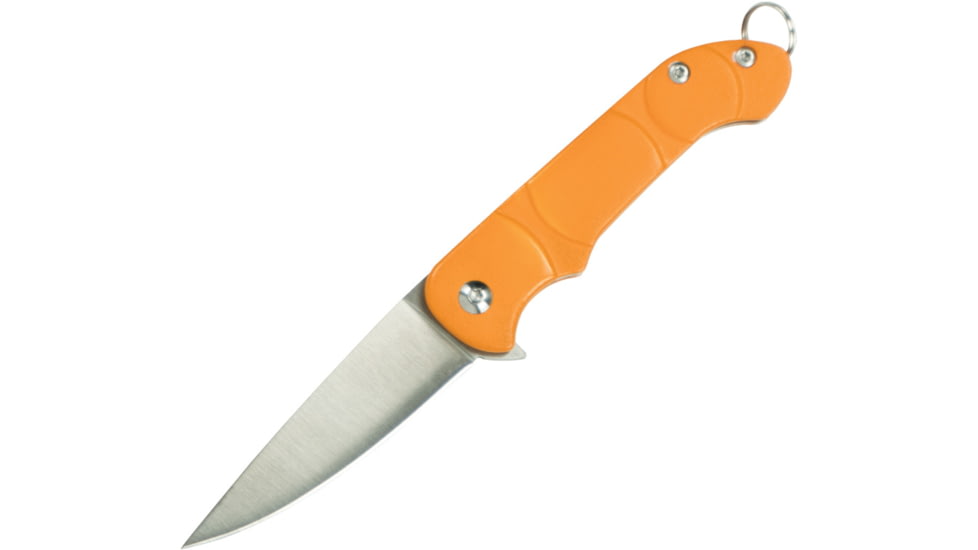 Ontario Knife OKC Navigator Folding Knife, 3in Closed, 2.13in Satin Stainless Blade, Orange Synthetic Handle, 8900