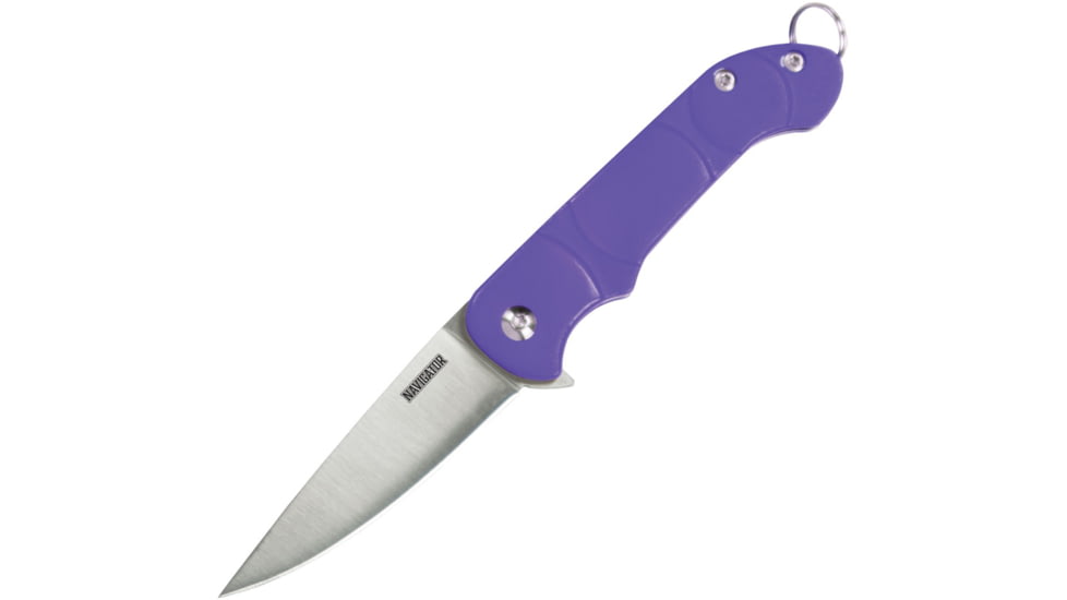 Ontario Knife OKC Navigator Folding Knife, 3in Closed, 2.13in Satin Stainless Blade, Purple Synthetic Handle, 8900 PURPLE