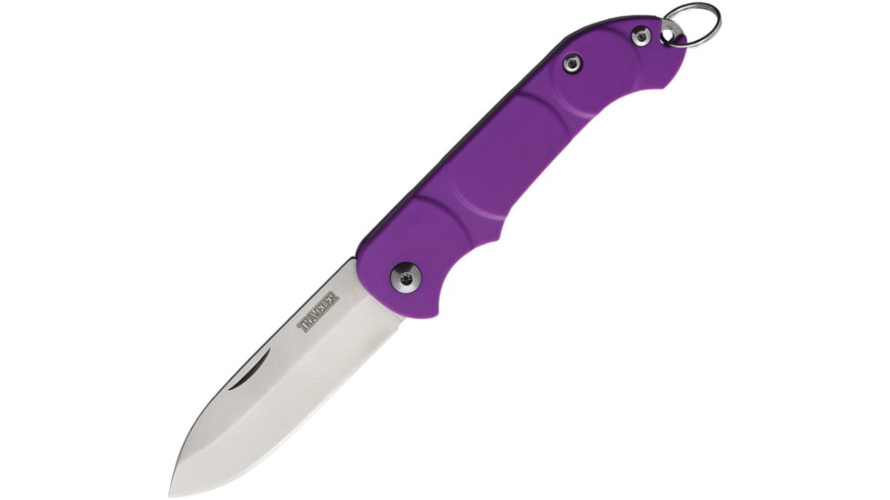 Ontario Knife OKC Traveler Folding Knife, 3in Closed, 2.25in Satin Stainless Blade, Purple Plastic Handle, 8901PUR