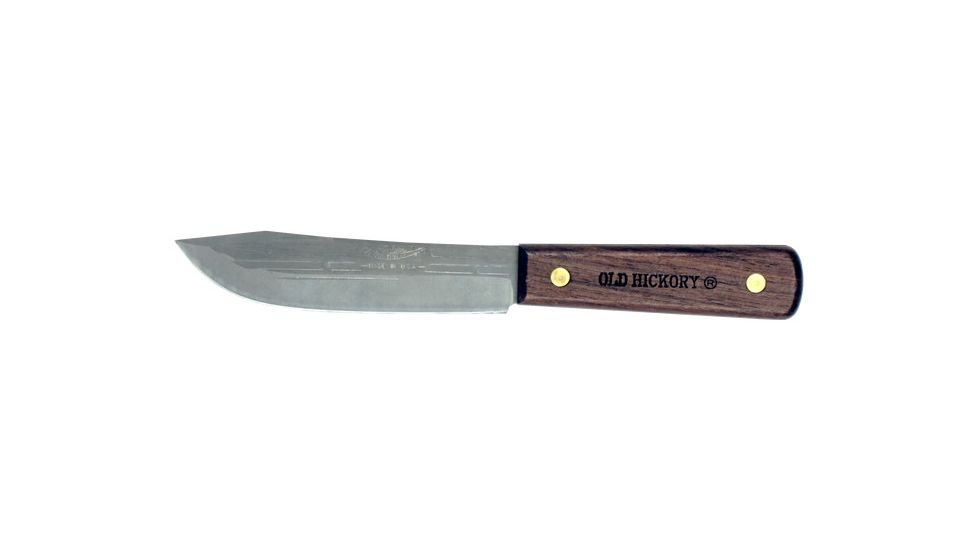 Ontario Knife Old Hickory Hunting Knife, 5.5in Blade, Hardwood Handle, Leather Sheath, Small, 7026