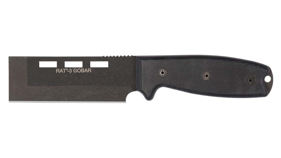Ontario Knife Rat 3 Gobar Fixed Blade Knive, 3.5in, High Carbon Steel, Micarta, 8660