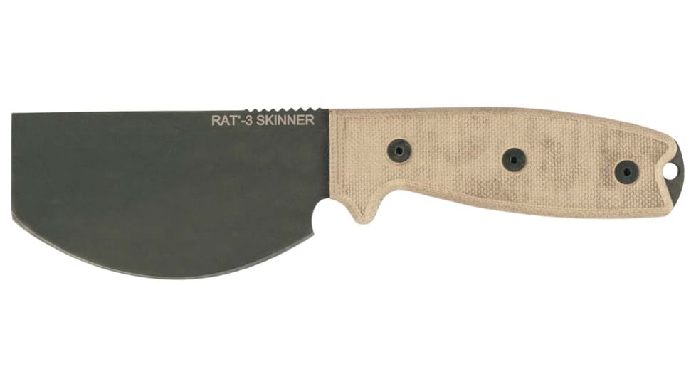 Ontario Knife Rat 3 Skinner Fixed Blade Knive, 3.75in, High Carbon Steel, Micarta, 8661