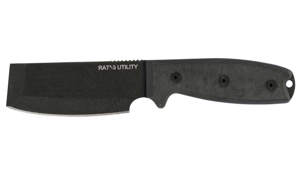 Ontario Knife Rat 3 Utility Fixed Blade Knive, 3.4in, High Carbon Steel, Micarta, 8662