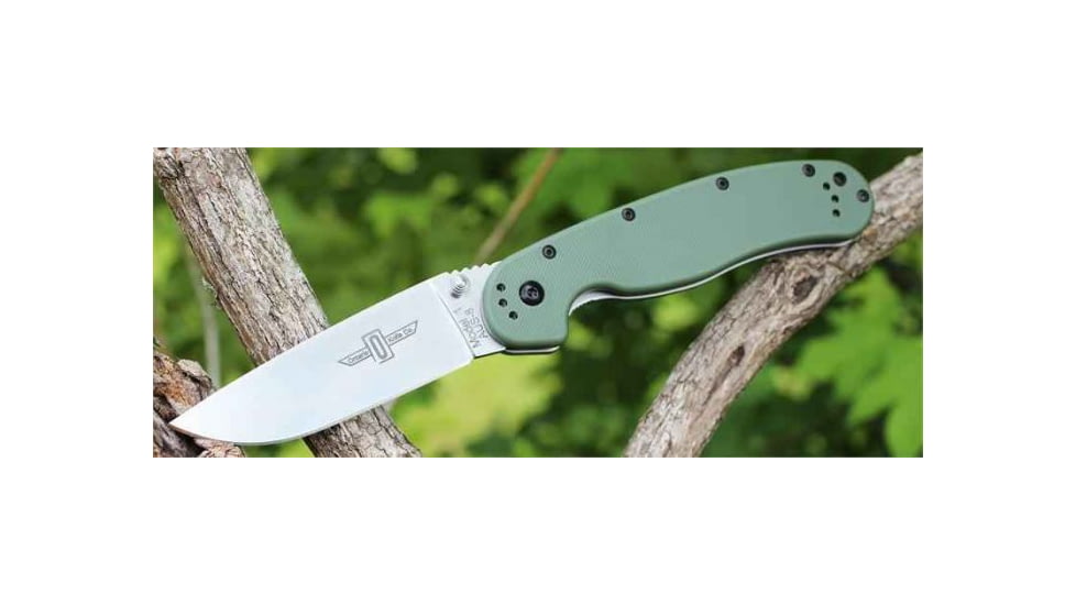 Ontario Knife RAT I Linerlock Folding Knife, 3.5in, AUS-8 Stainless, Foliage Handle, O8848FG